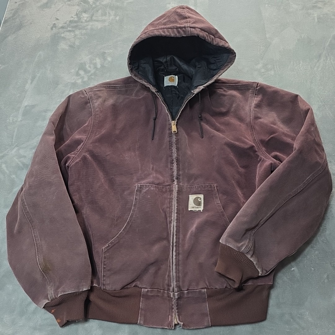 Carhartt J06 Brg Vintage 90s Wine Red/Burgundy Full Zip Jacket Medium Y2k